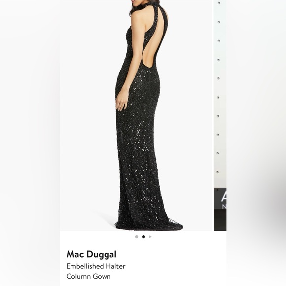 Mac Duggal embelished halter column gown/sold out/ hard to find - Picture 2 of 5
